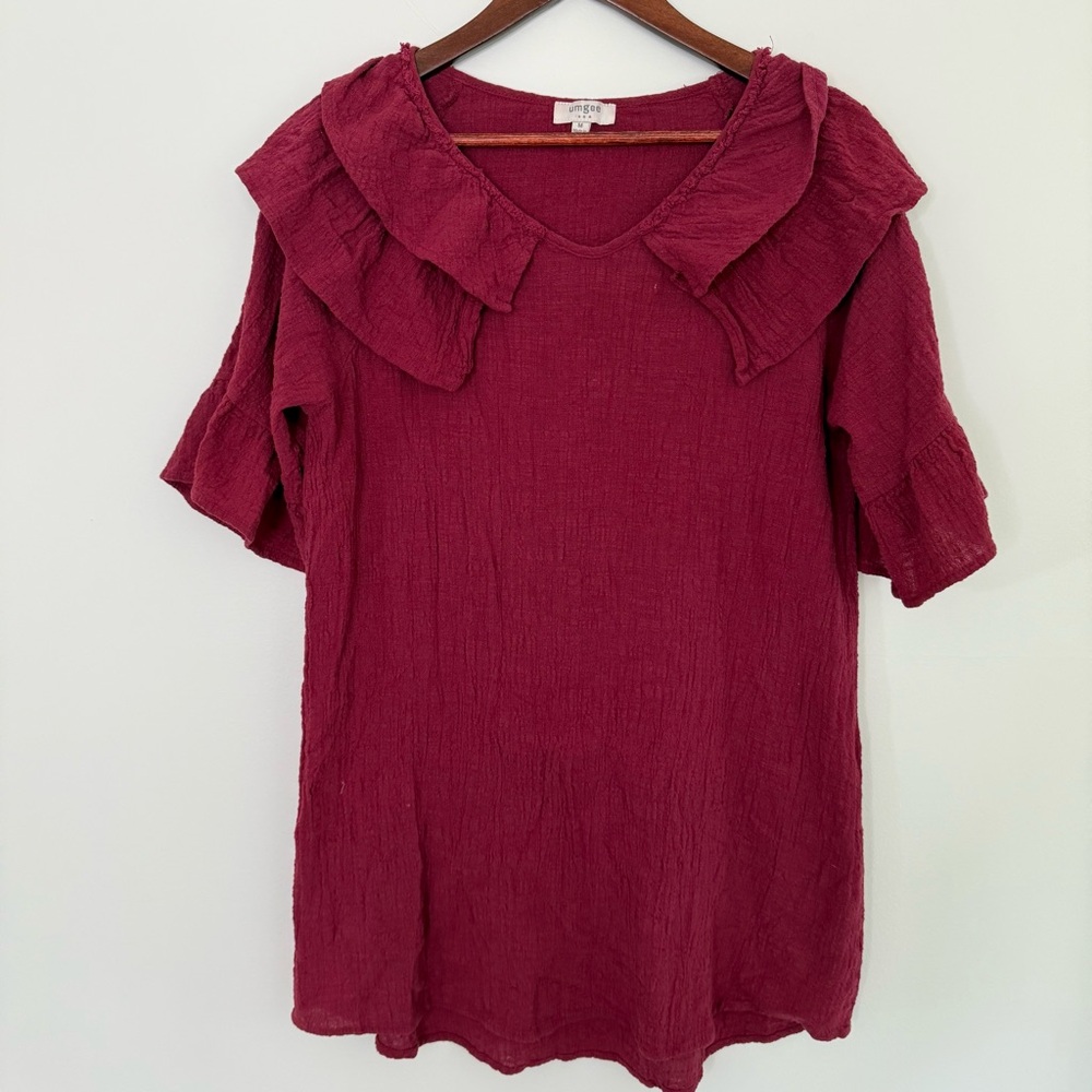 Umgee Ruffle Tunic Top/Mini Dress Size Medium